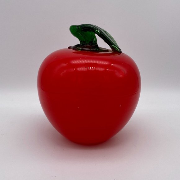 Red Glass Apple Decorative Object / Paperweight - Picture 1 of 4